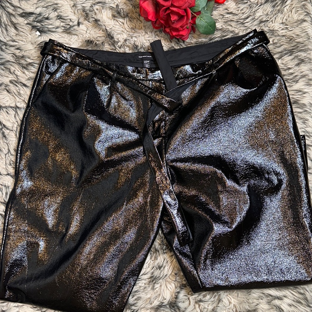 Who What Wear Liquidy Black Pants Sz 22W